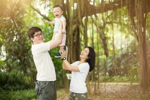 one year old photoshoot at botanics garden singapore