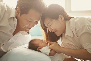 mother and infant newborn home oh dear studio photo