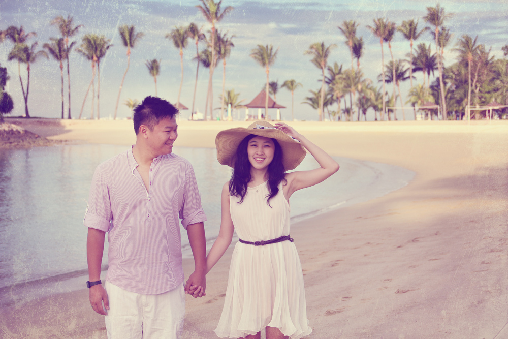 Engagement beach shoot at Singapore Sentosa Tanjong Beach