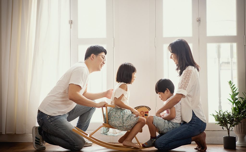 Korean Family by the studio window