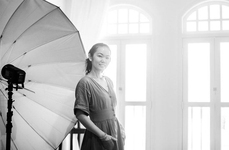 Melody Lin the photographer in Oh Dear Studio Black and white image