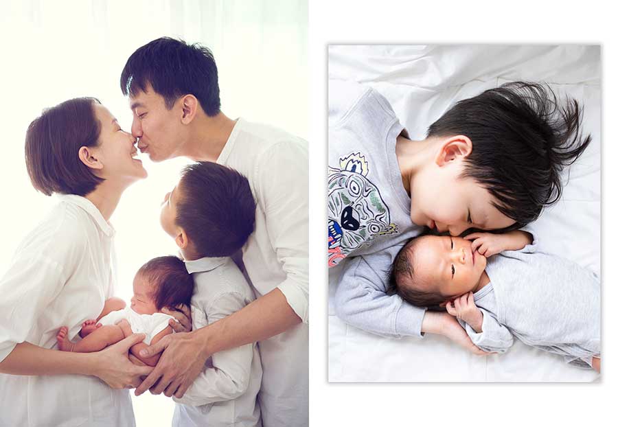 Heartwarming moment Family Newborn Sibling photo