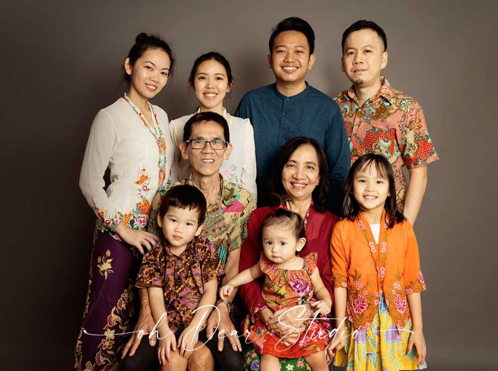 Formal family photo in peranakan kebaya