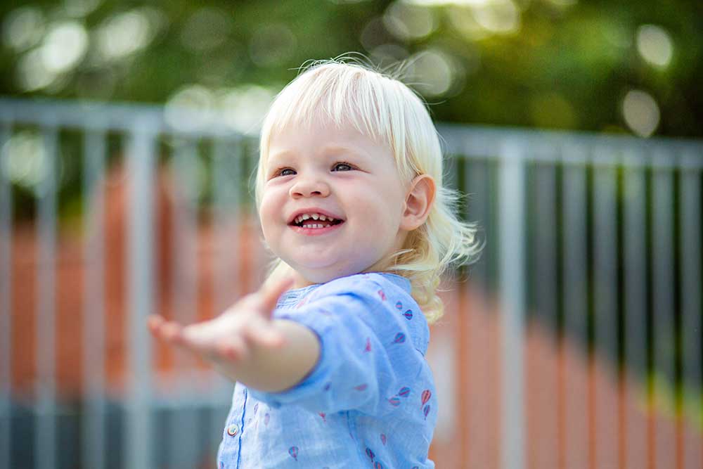 18months old toddler at greenery rooftop