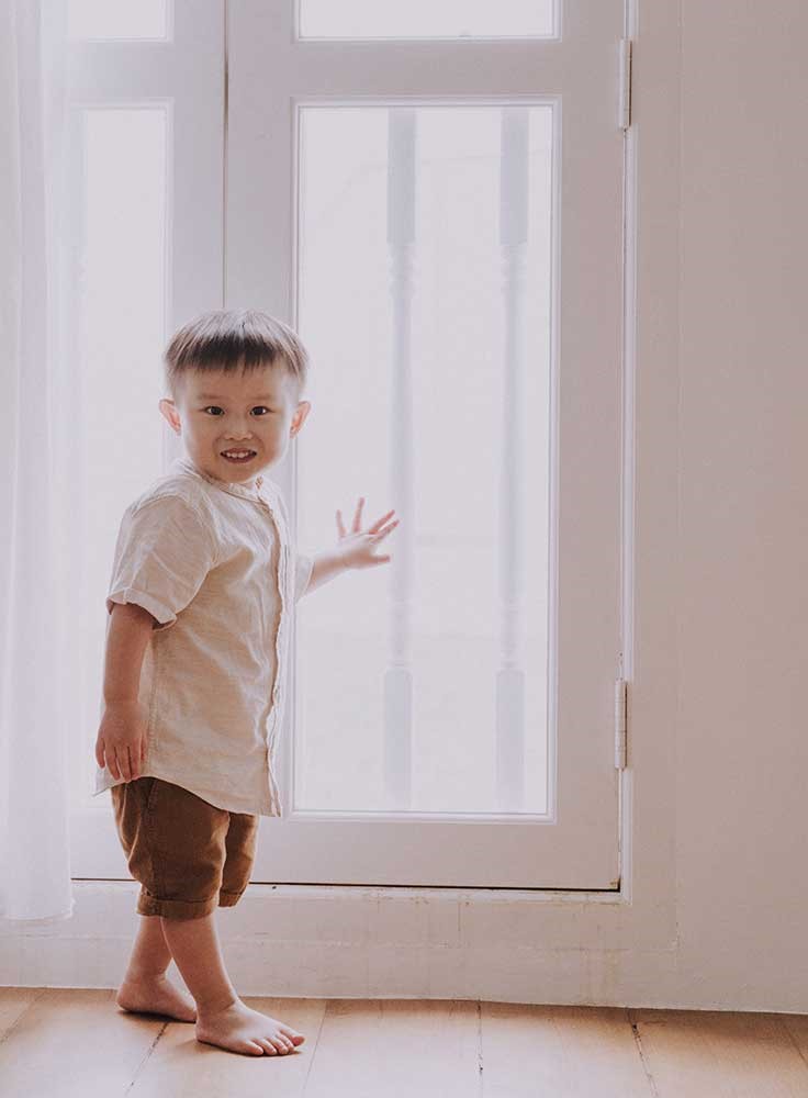 two years old toddler during photoshoot