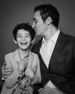 classic black & white father and son photography