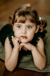 pensive little girl photo