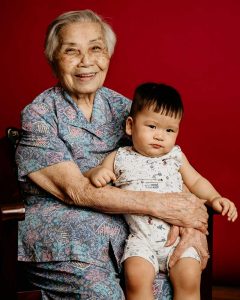 great grandmother and one year old baby photo studio
