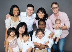 multiracial extended family photoshoot