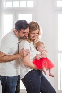 expats parents and 2 months old baby in Oh Dear Studio