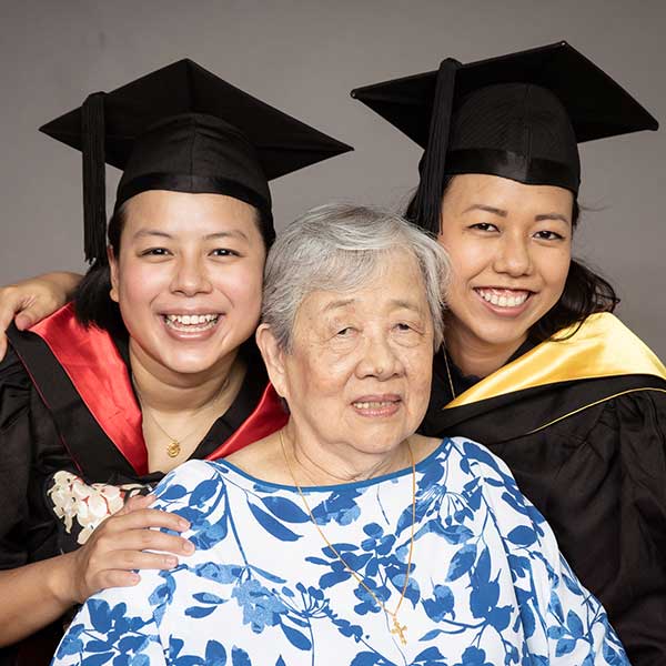 Graduation photoshoot with grandmother