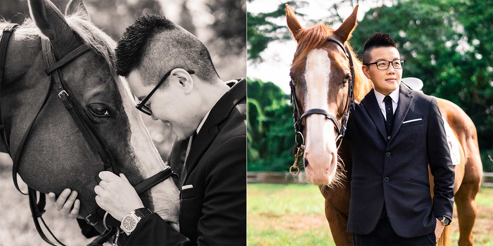 Horse-Photography-in-Singapore Solo adult photoshoot with horse in singapore photography