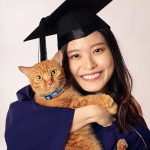 graduation with pet cat