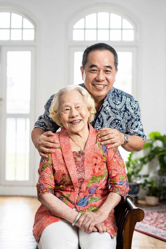 elderly mother and son photoshoot studio singapore