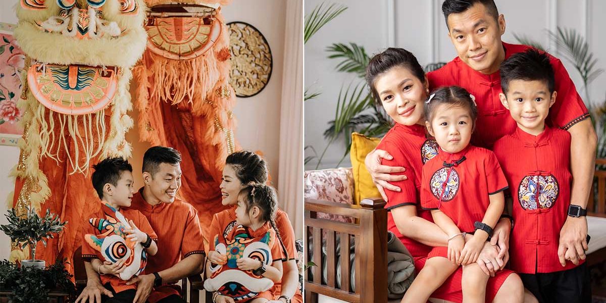 CNY-family-photoshoot-natural-light-singapore-studio Family of 4 dressed in bright colours for CNY photoshoot