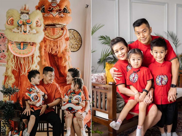 CNY-family-photoshoot-natural-light-singapore-studio Family of 4 dressed in bright colours for CNY photoshoot