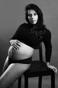 fashion artistic B&W maternity studio