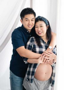 white bright airy couple maternity