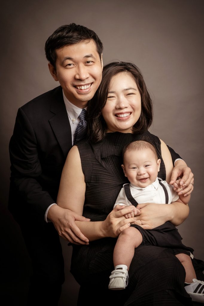 classic formal studio 100 day old baby photography