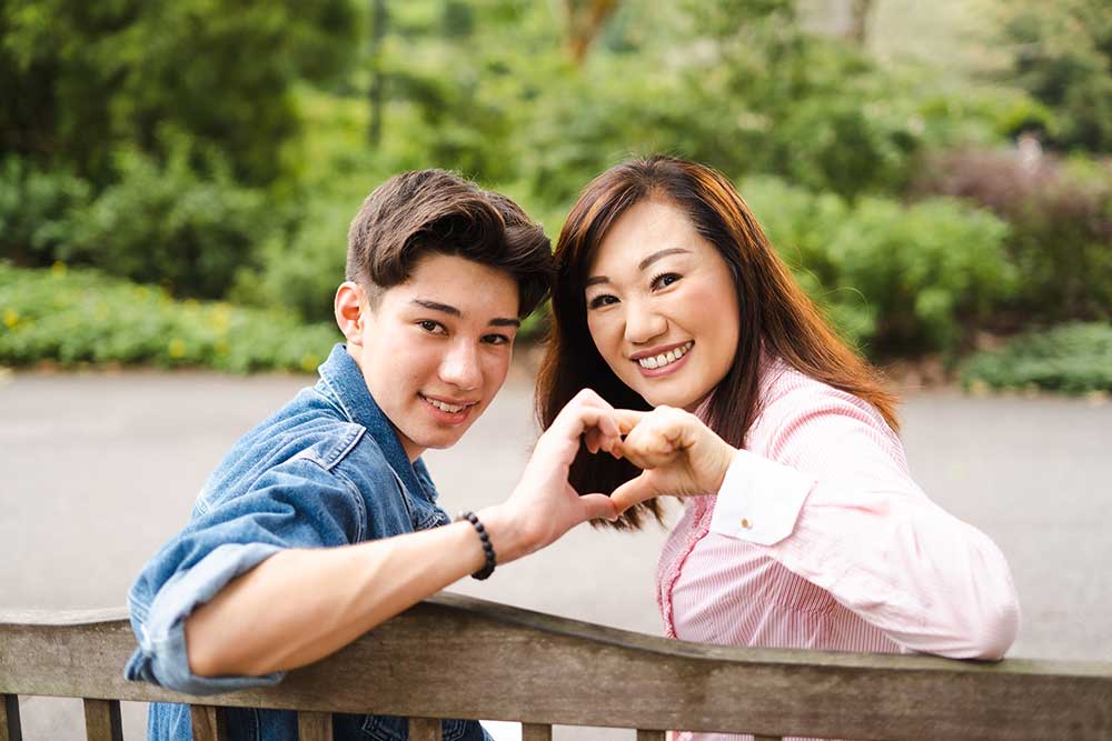 Senior Portrait teenager with mother