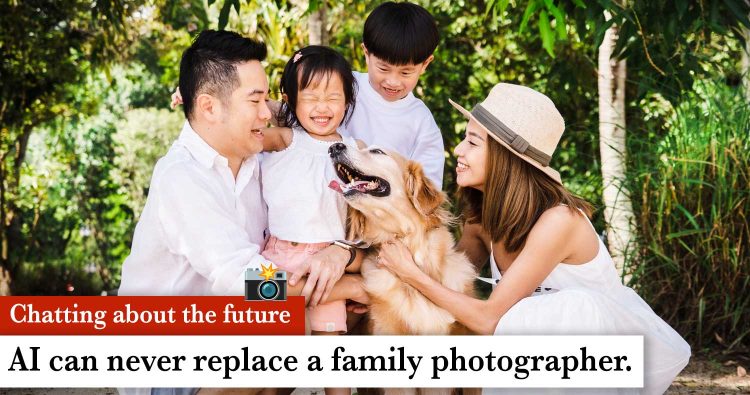Ai-can-never-replace-family-photographer family photoshoot with pet dog at Sentosa Tanjong beach