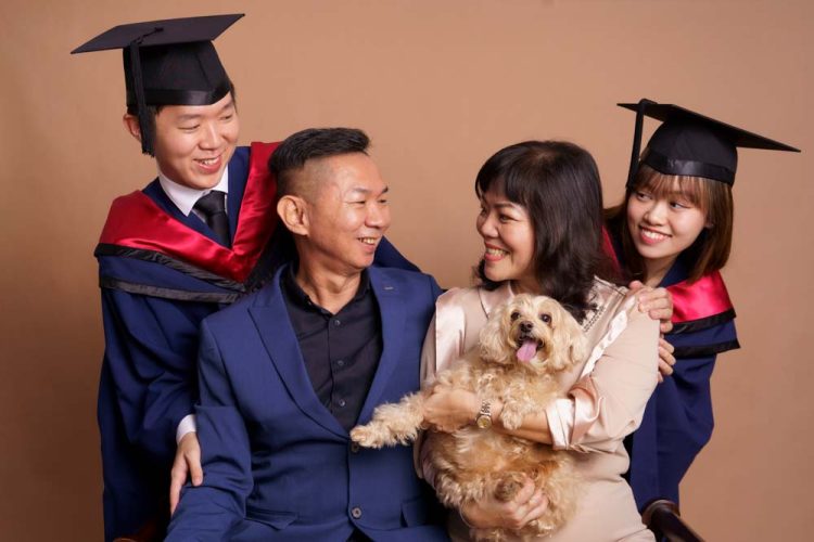 Candid-Graduation-Photoshoot-with-pet-dog candid Graduation Photography Studio Singapore