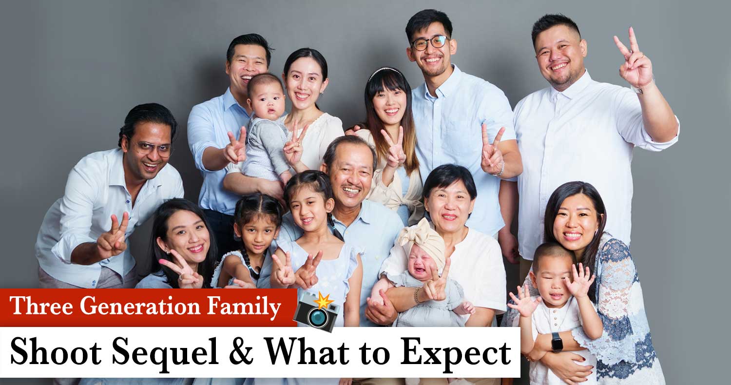 Three generation family photography studio singapore