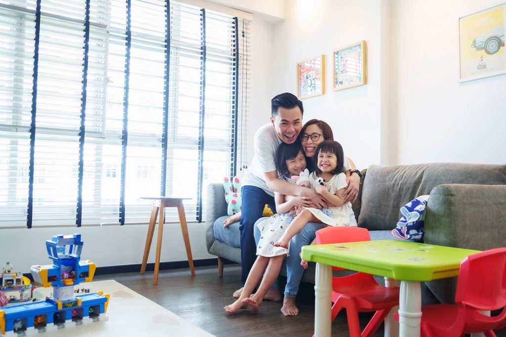 Home photoshoot with young family in Singapore HDB