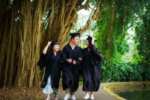 sibling gradate graduation photoshoot candid running botanic garden sg