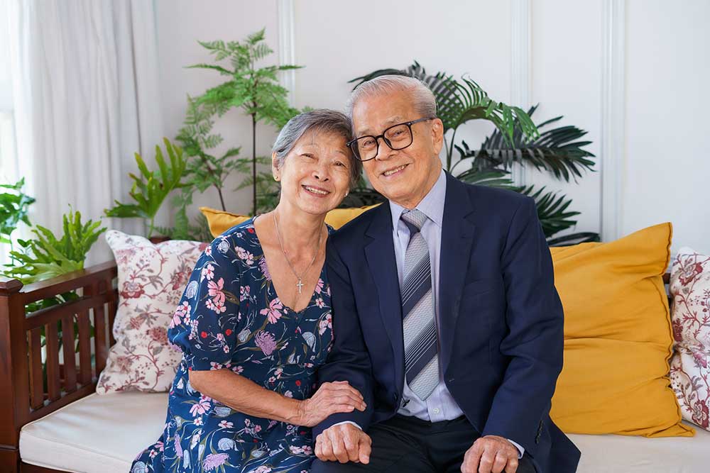 smiling grandparents photography couple photoshoot studio