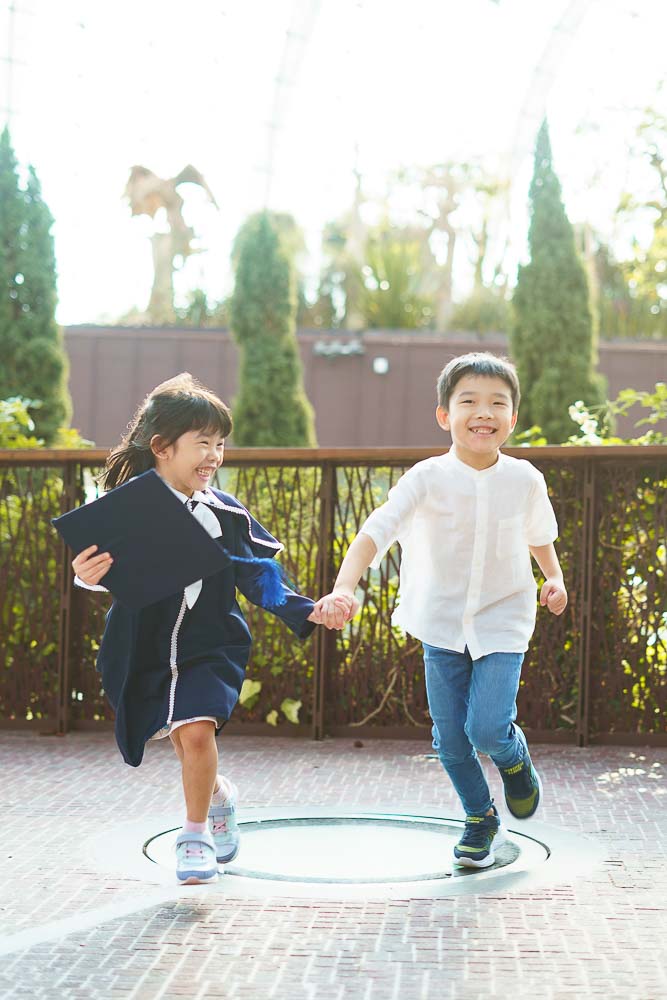 candid laughing k2 girl and brother