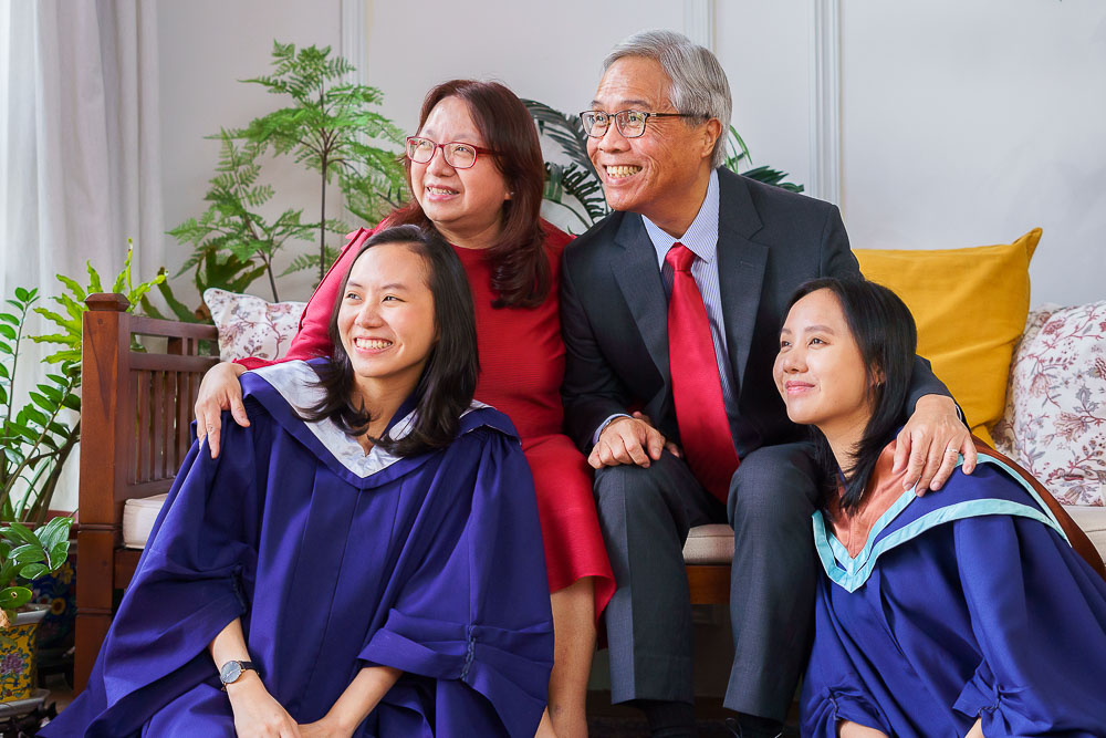 creative family graduation photoshoot studio