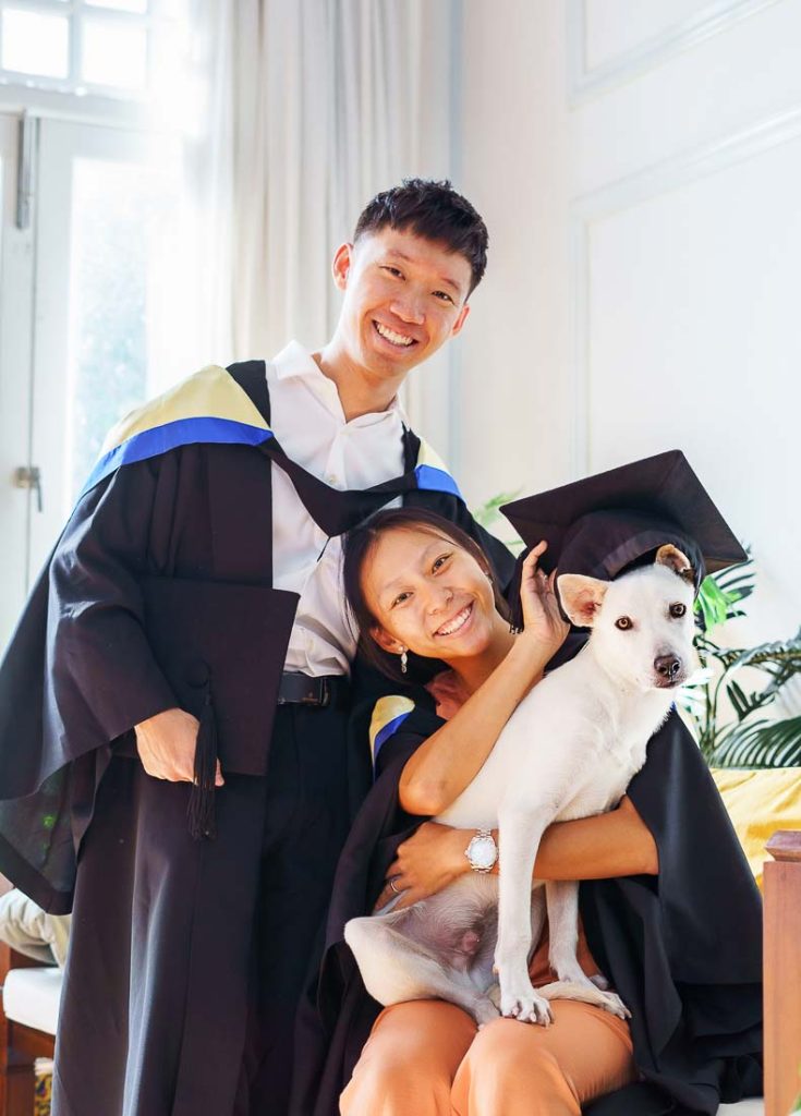 Singapore special dog graduation family photoshoot