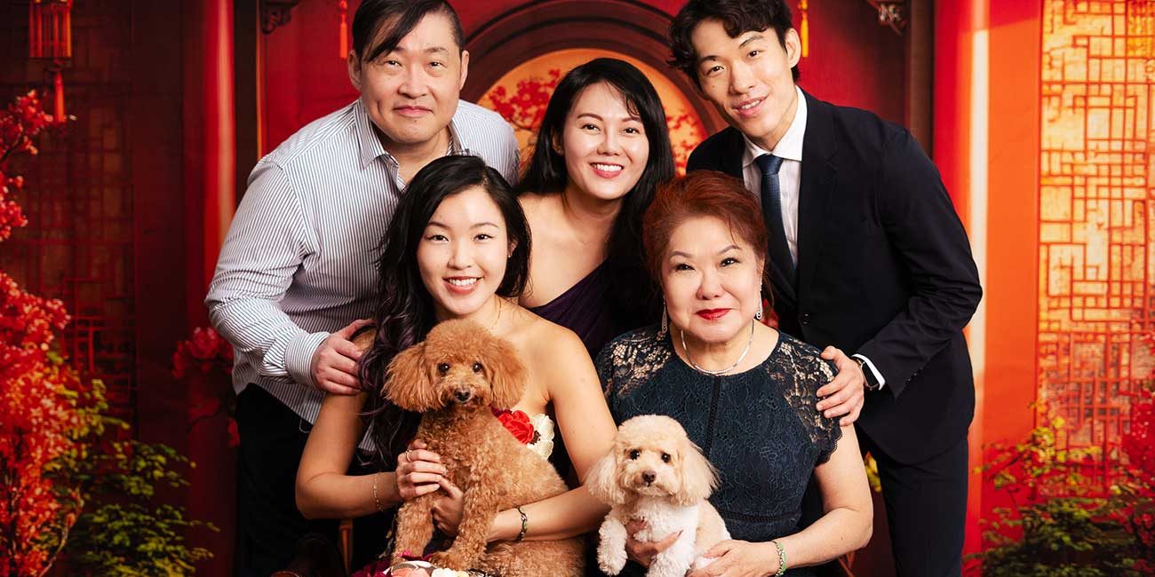 2206 Chinese New Year Photoshoot Family Studio Chinese Lunar red backdrop
